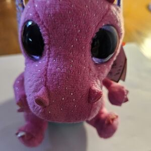 Ty Spitfire The Pink and Purple Stuffed Dragon 6" Tall Beanie Boo's